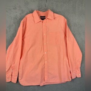 Banana republic cotton button down untucked shirt XL coral preowned